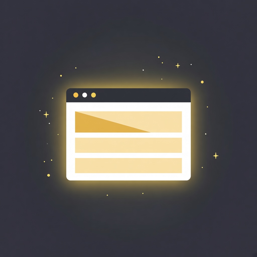 Illustration: schlichtes Browserfenster ohne CMS – Webseite ohne WordPress