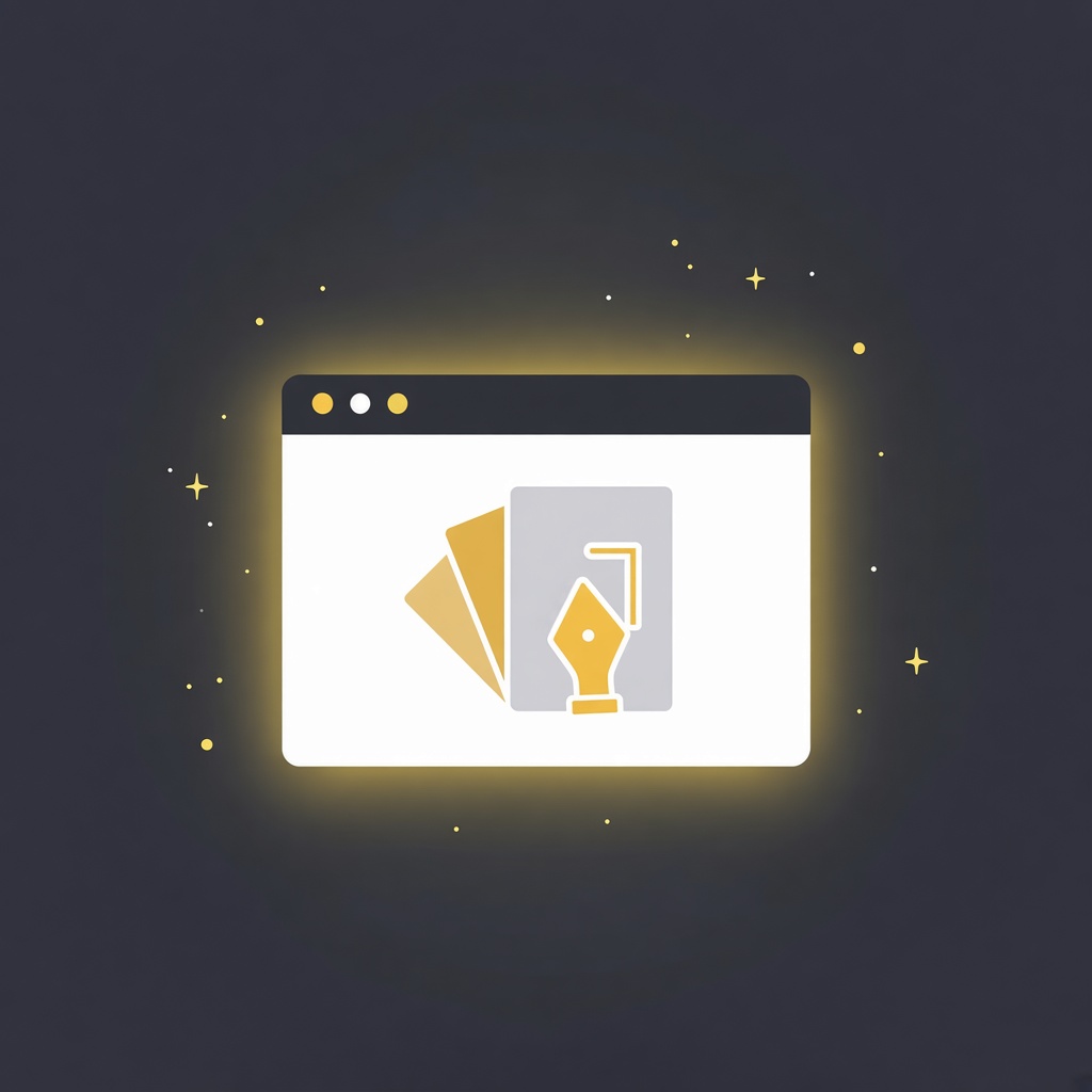 Illustration: Browserfenster mit Farbpalette – Webdesign Liechtenstein